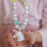 White unicorn necklace and bracelet set (2 pcs)