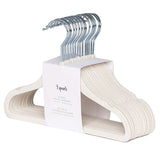 3 Sprouts - Non-Slip Velvet Hangers - Cream