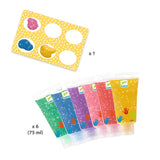 Djeco - 6 finger paint tubes - Glitter