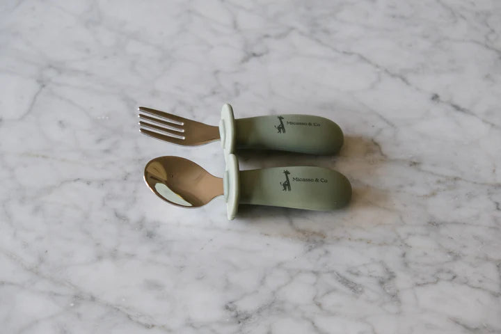 Micasso & Co. - Silicone and metal spoon and fork set