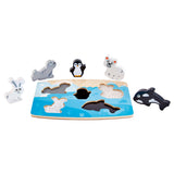 Hape - Casse-tête tactile - Animaux Polaire