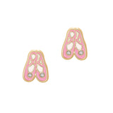 Girl Nation Enamel Stud Earrings - Ballet Slippers