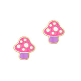 Girl Nation Enamel Earrings - Small Mushroom