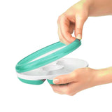 Oxo Tot - Compartmented plate with suction cup - Turquoise