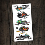 Temporary tattoos - Snowmobiles are having fun