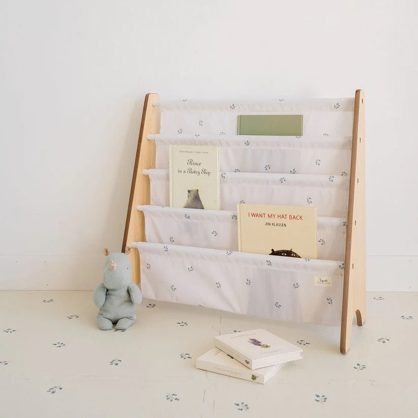 3 Sprouts - Porte-livres pour enfants en tissu recyclé - Blueberry/Ivory