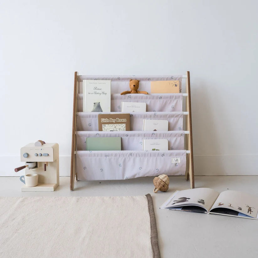 3 Sprouts - Porte-livres pour enfants en tissu recyclé - Blueberry/Taupe