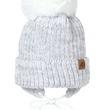 Perlimpinpin - Acrylic beanie with ears - White/Pale Grey