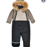 Perlimpinpin - 1 piece snowsuit for baby - Khaki/Beige/Black