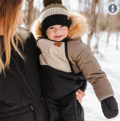 1 Piece Baby Snowsuit Khaki Beige Black Perlimpinpin Grenier des Petits